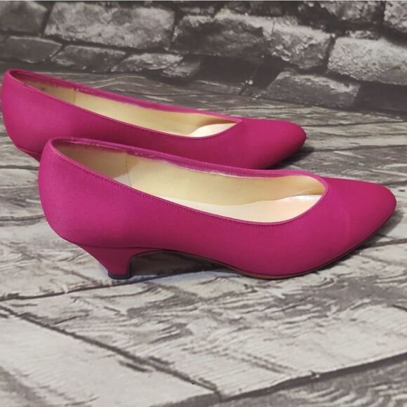 VTG Dyeables White Heels Dyed Pink sz 6B Shoes - Picture 5 of 9